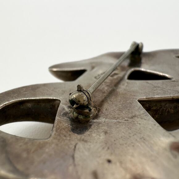 Mikal-Jon Bayanihan Sterling Silver Brooch Vtg Modernist Biomorphic Knot Signed - Picture 7 of 13